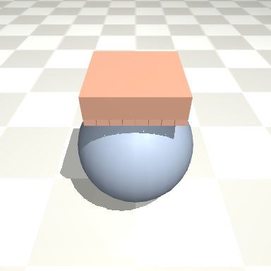 The fingertip pressing a sphere, seen from its own wrist camera